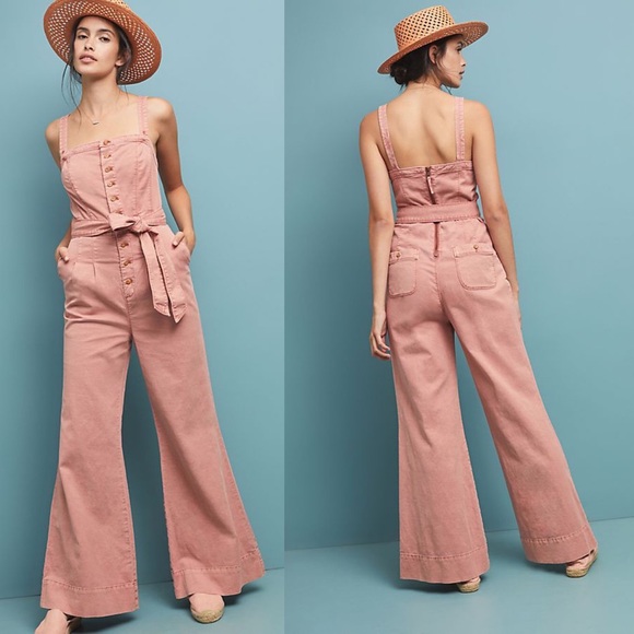 pink linen jumpsuit